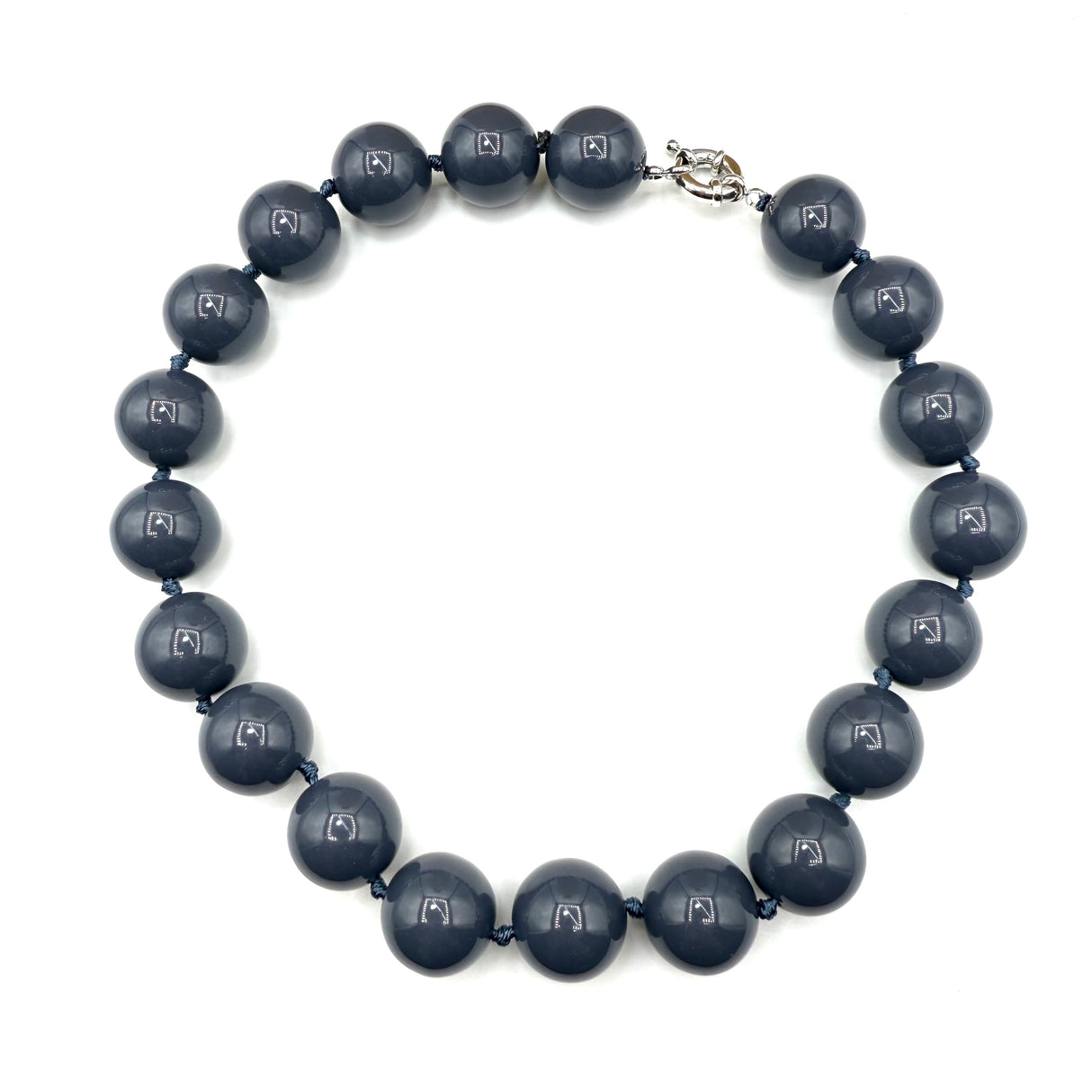 Collana sfere in Resina Grigio Fume’