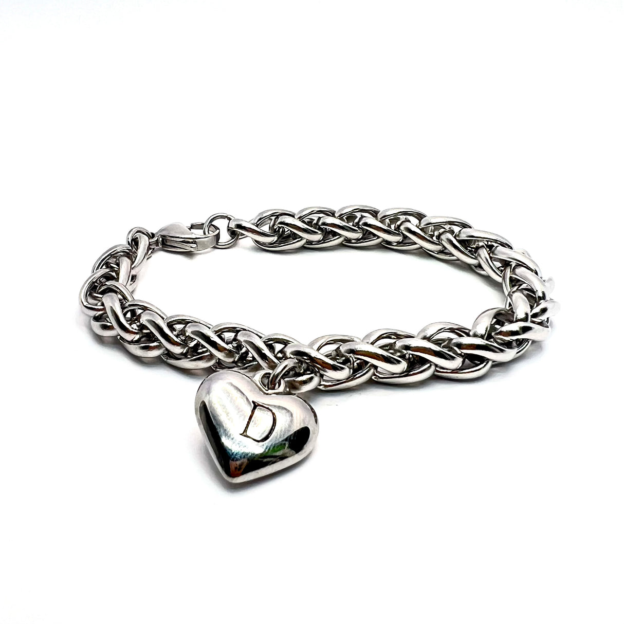 Bracciale Spiga con Lettera e Cuore, SCEGLI LA TUA...