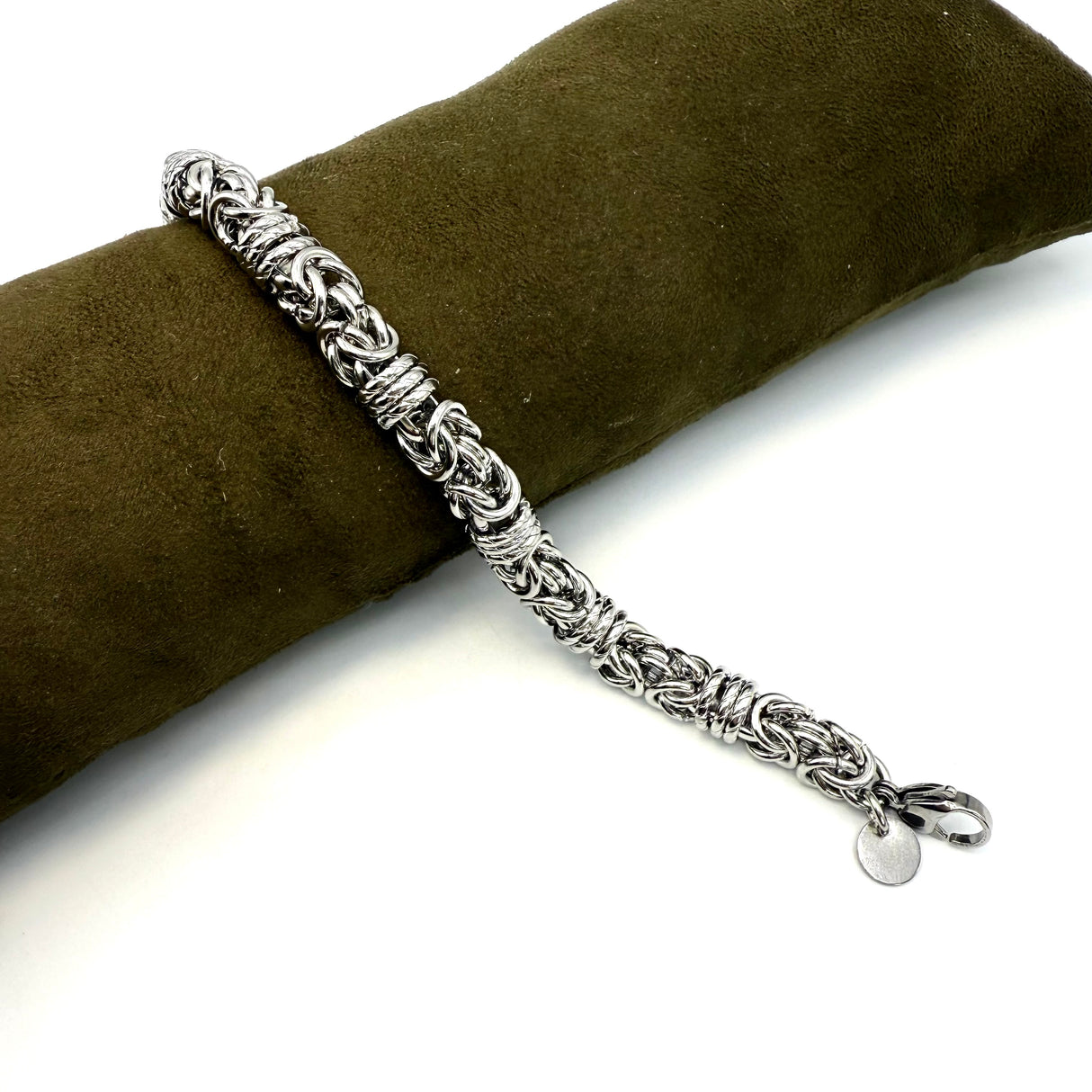 Bracciale Bizantina con anelli ritorti 0,8 mm