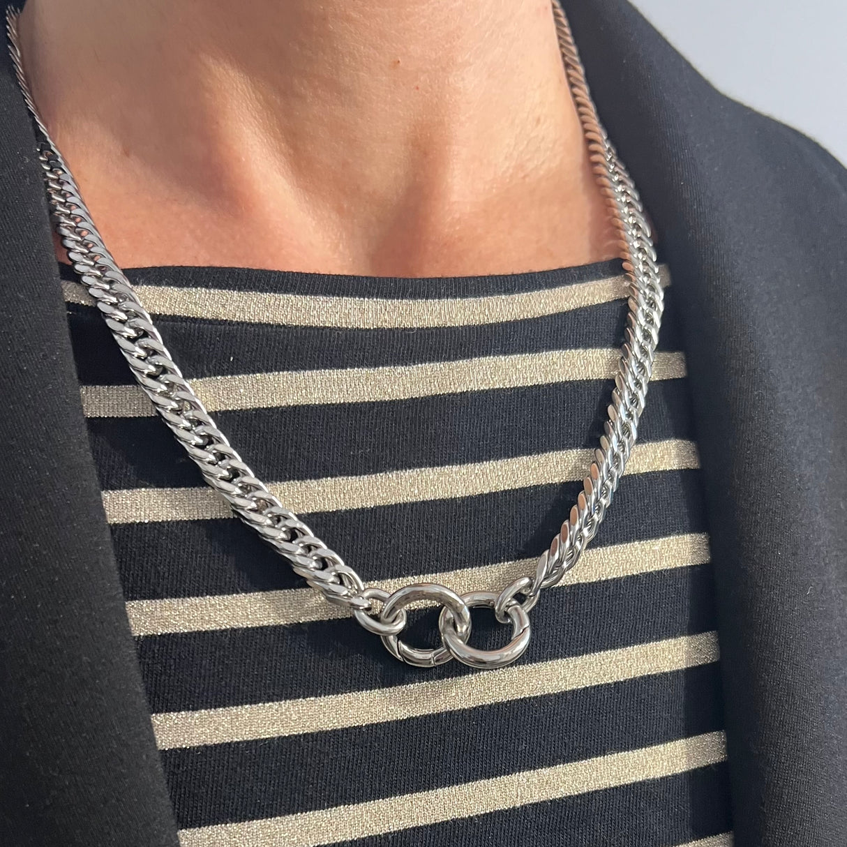 Collana Grumetta doppio anello GR2