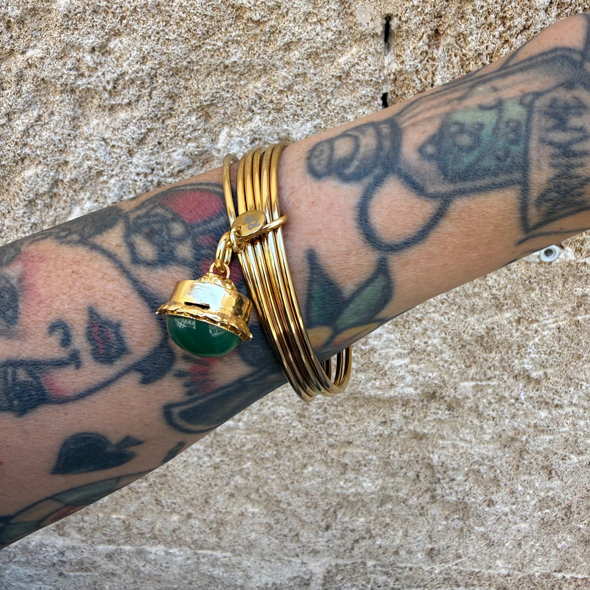 Bracciale 6 fili Lanterna Campana Verde