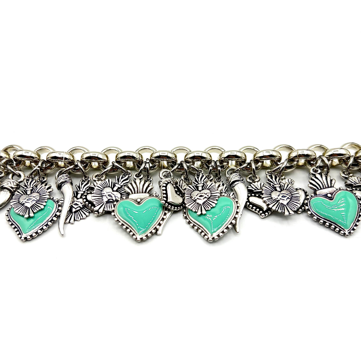 Bracciale Lucky Cuore Sacro Verde fiamma