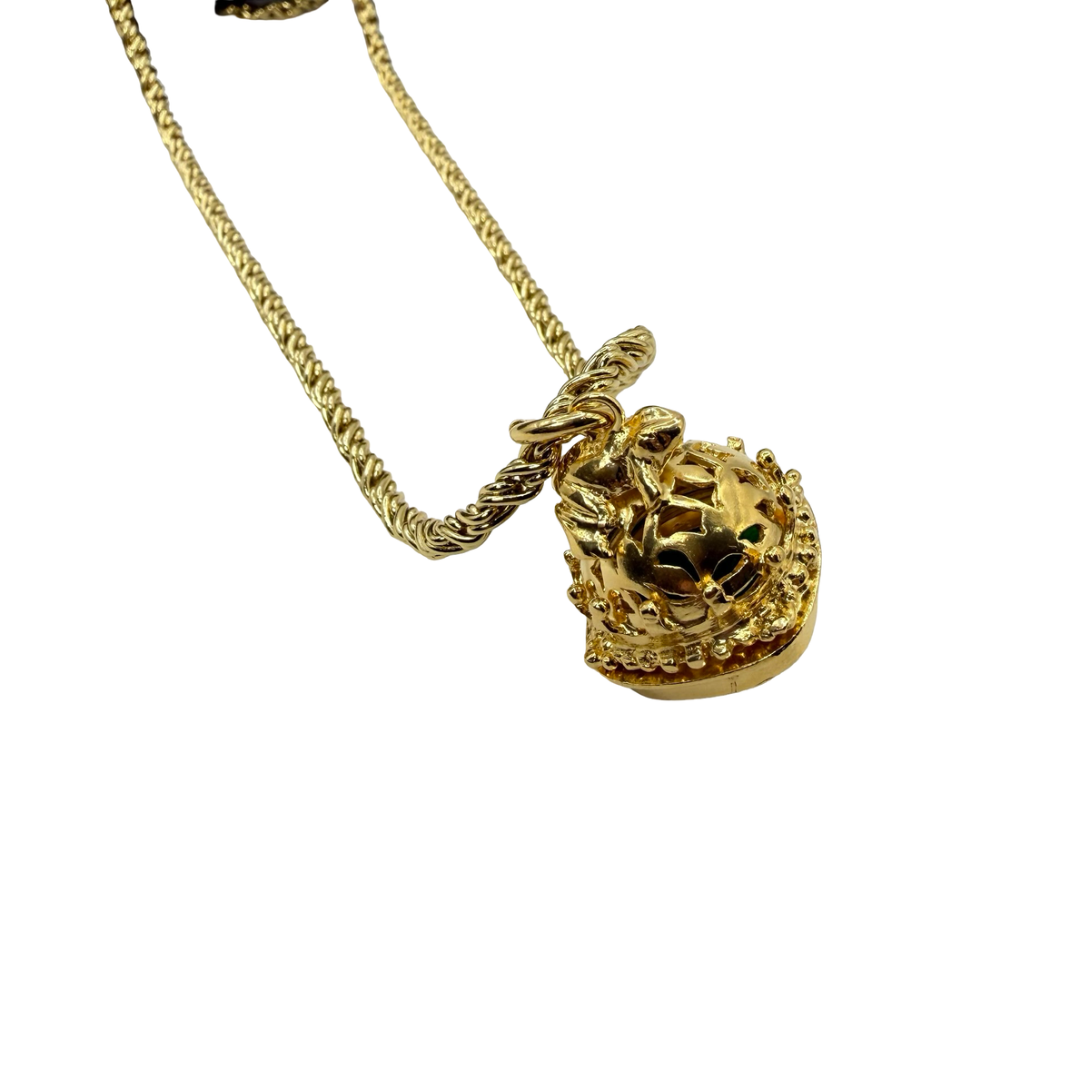 Collana Lanterna 6 Campana Giada Verde Smeraldo e Rana