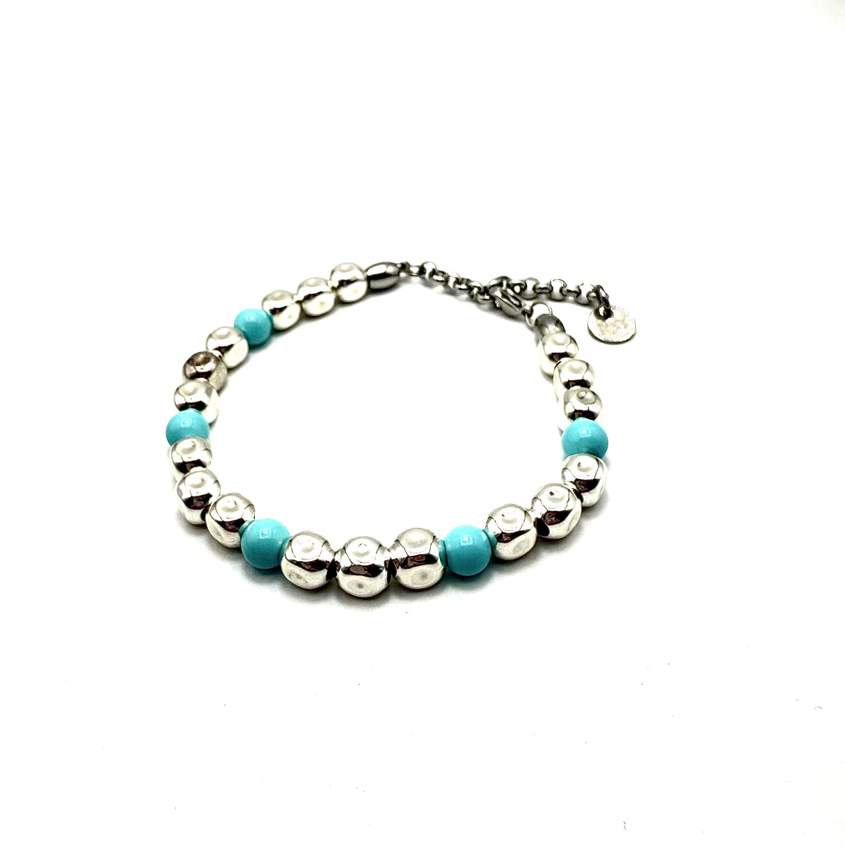 Bracciale Pepite Cubo Argento925 e Pasta di Turchese