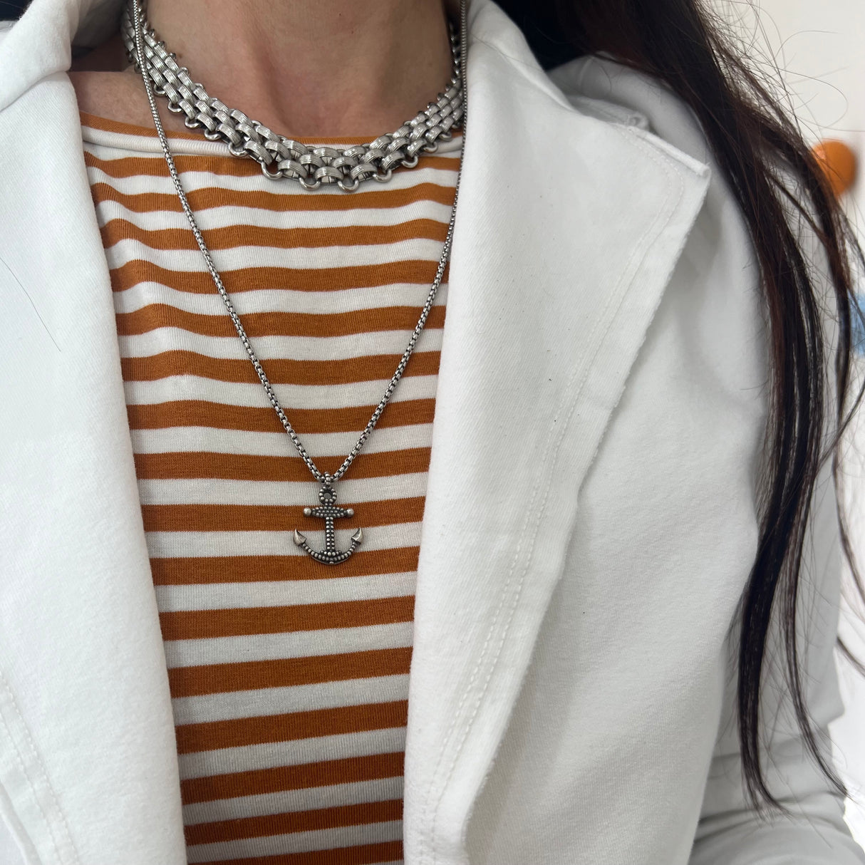 Collana Ancora puntinata Argento925