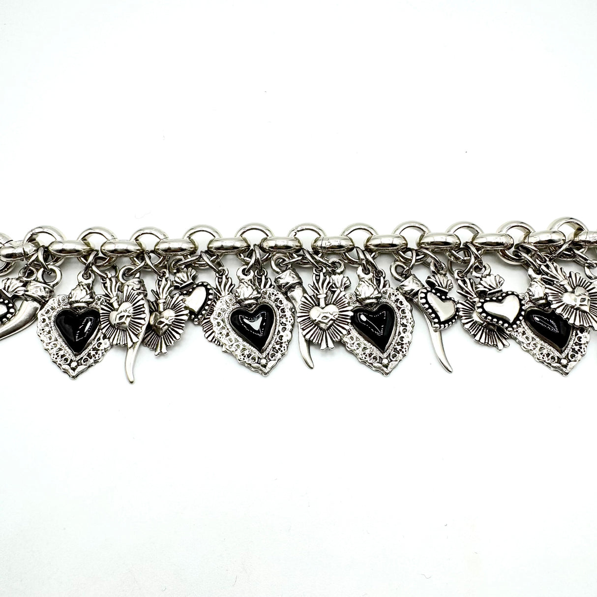 Bracciale Lucky Cuore Sacro Black fiamma