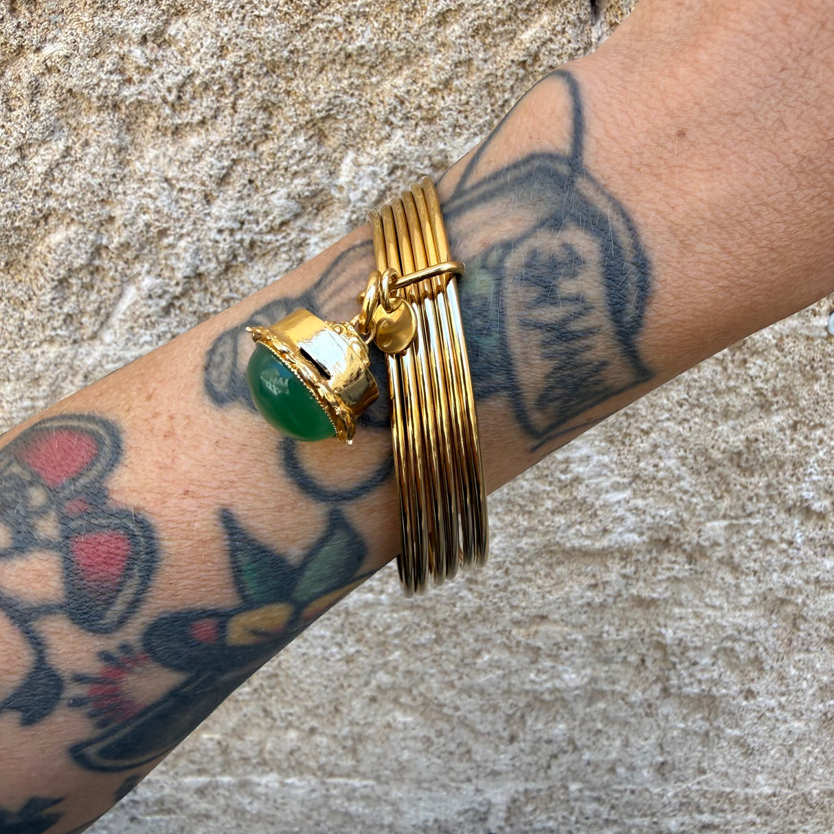 Bracciale 6 fili Lanterna Campana Verde