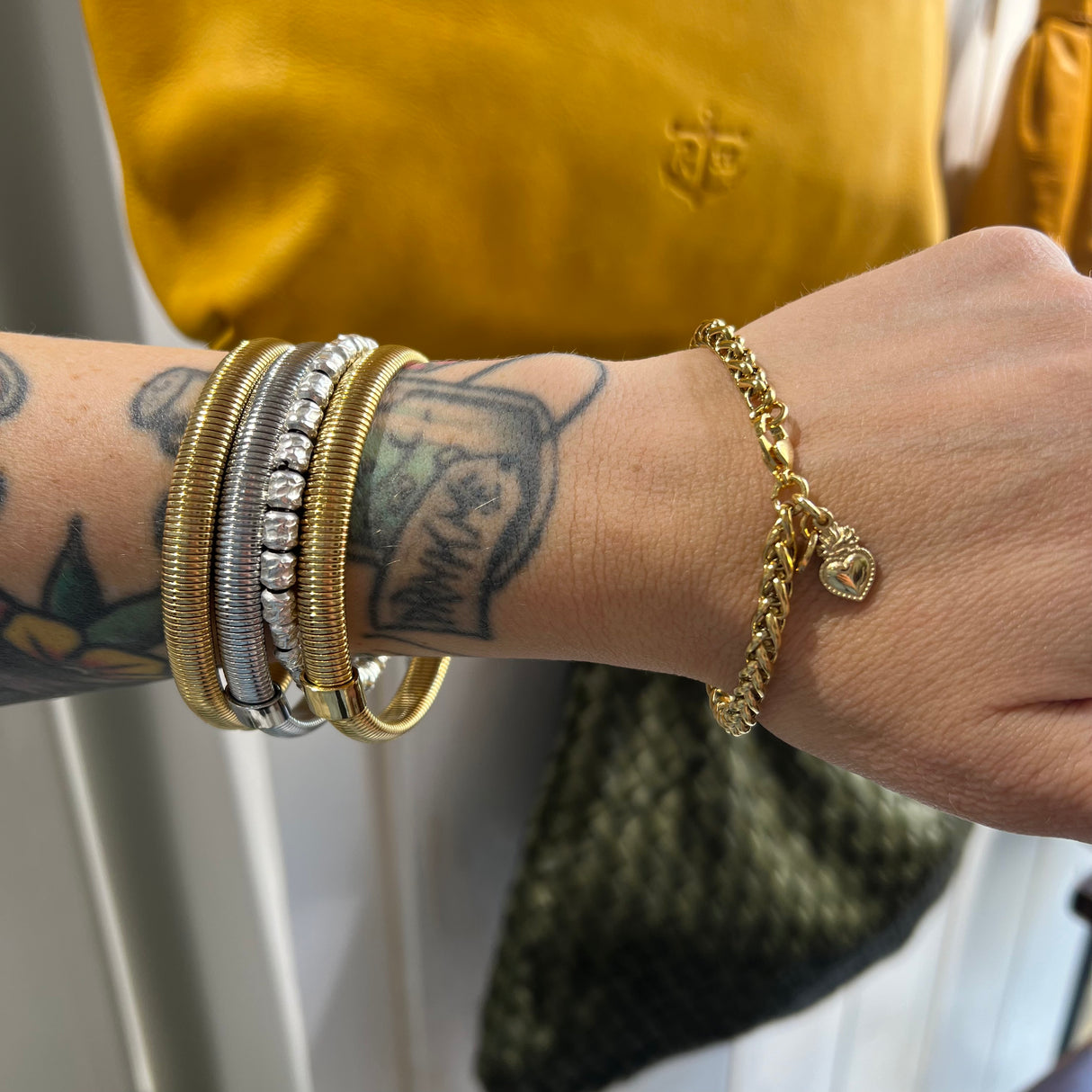 Bracciale spiga Cuore Sacro gold