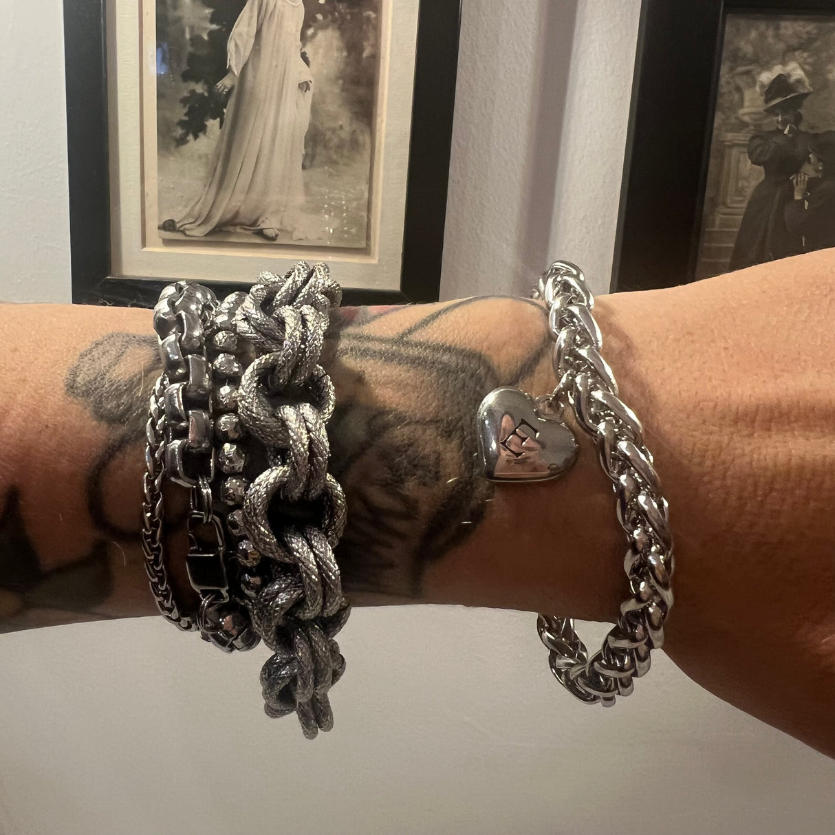 Bracciale Spiga con Lettera e Cuore, SCEGLI LA TUA...