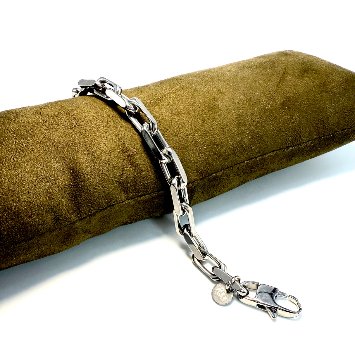 Bracciale maglia rolò rettangolo acciaio inossidabile