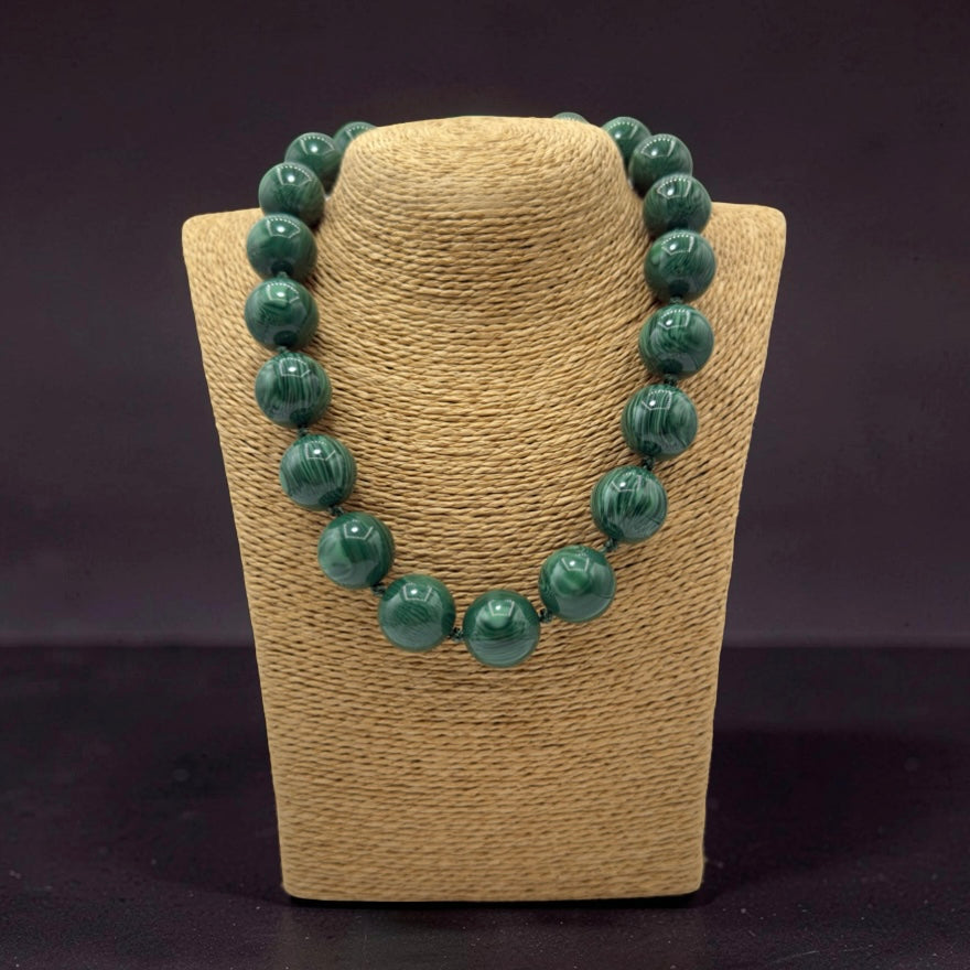 Collana sfere in Resina Occhio di Tigre Verde