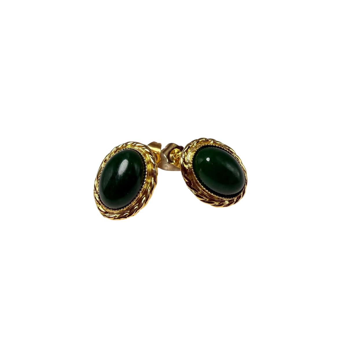 Orecchini Ovali Cabochon Ottone