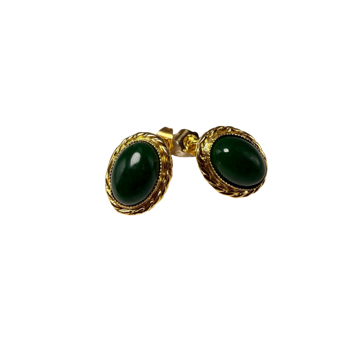 Orecchini Ovali Cabochon Ottone