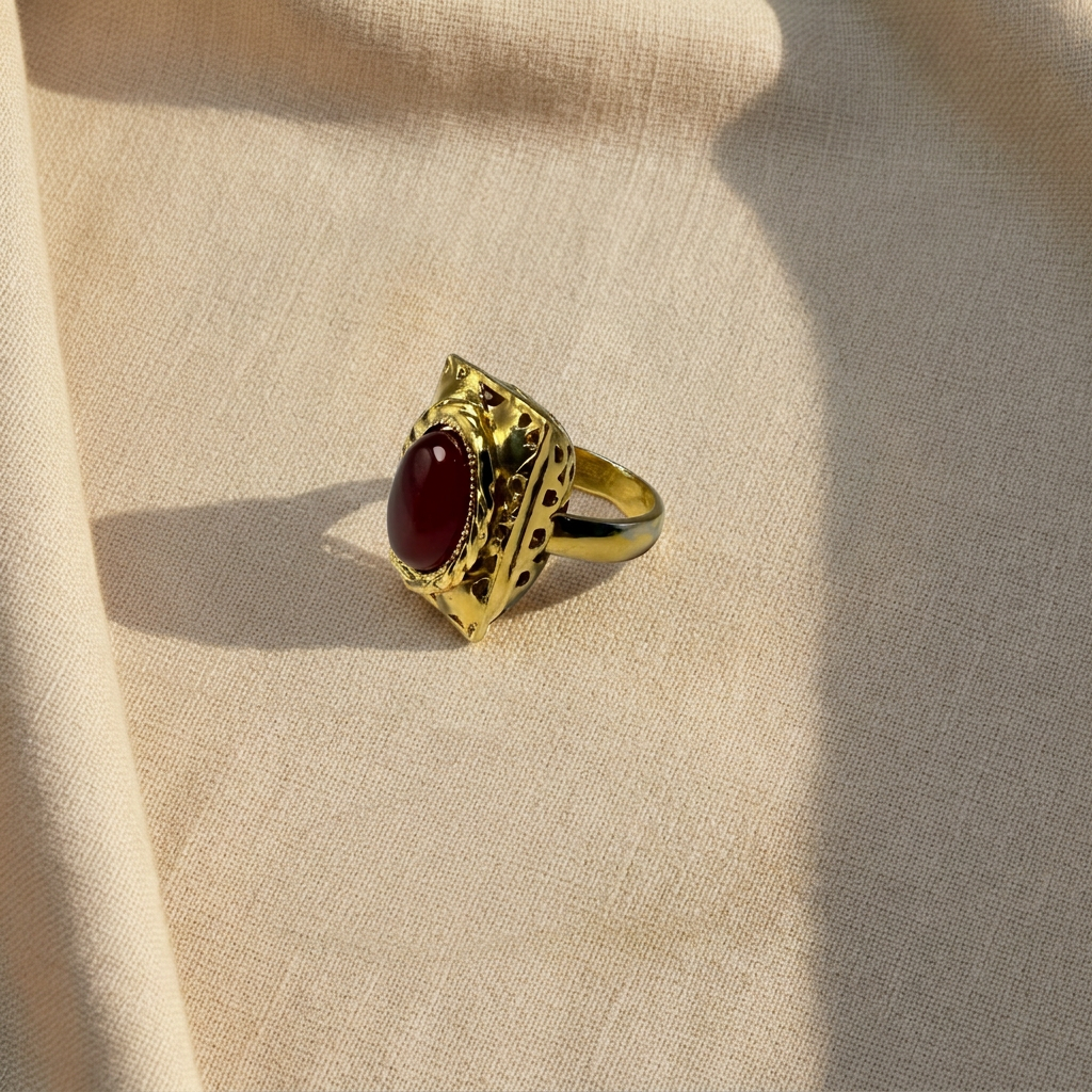 Anello su lino beige, foto 4