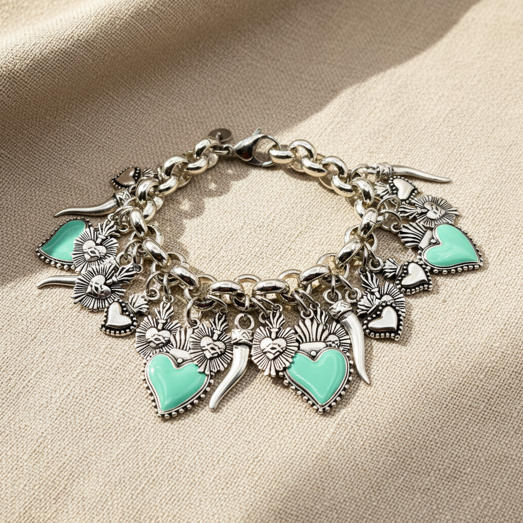 Bracciale Lucky Cuore Sacro Verde fiamma