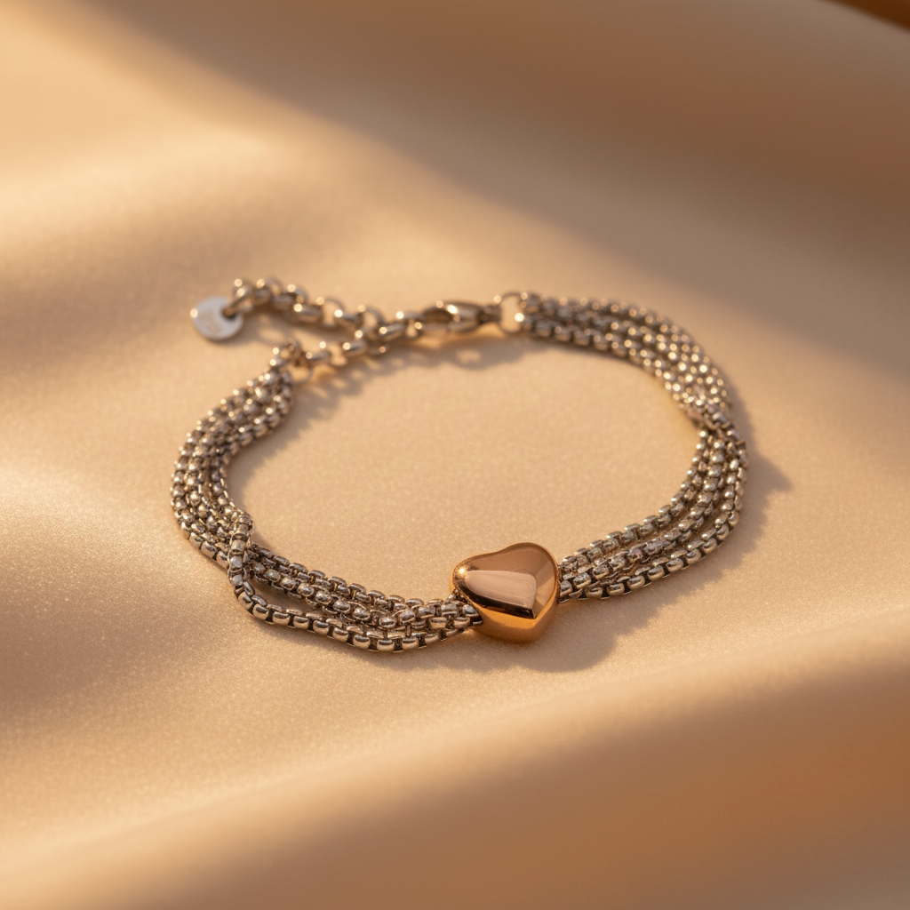 Bracciale Pepita Cuore Rosè – Editorial