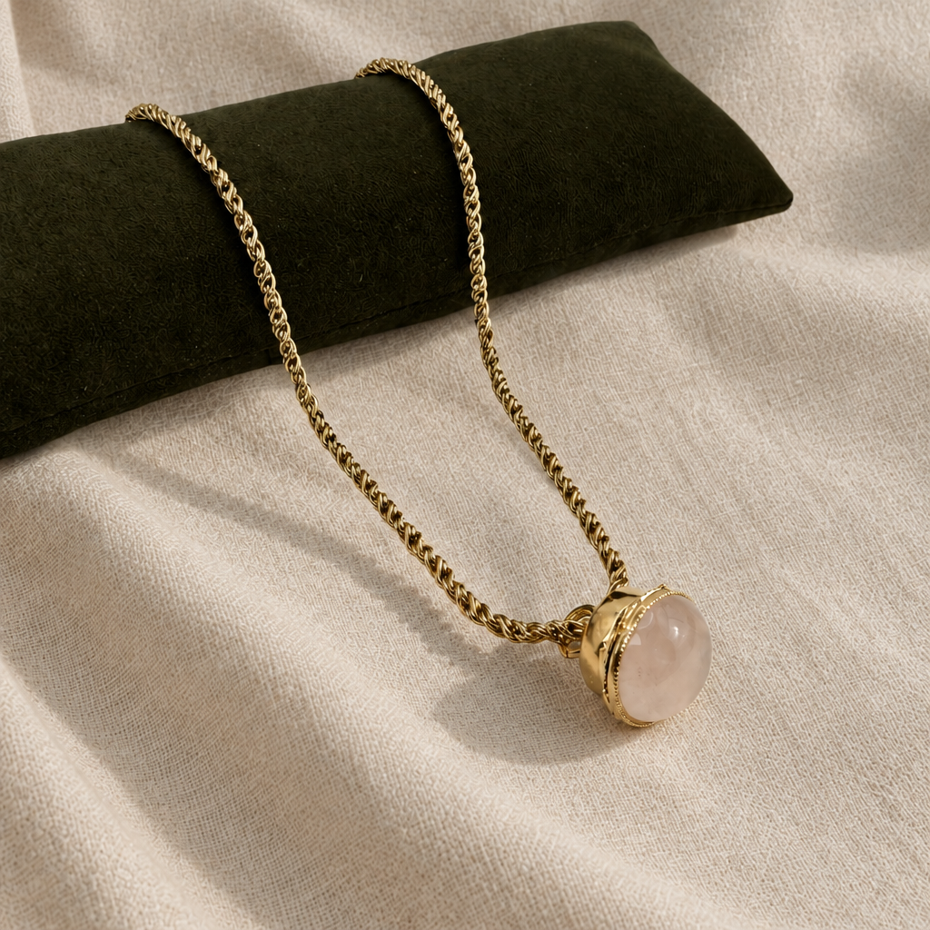 Collana Lanterna Quarzo Rosa naturale