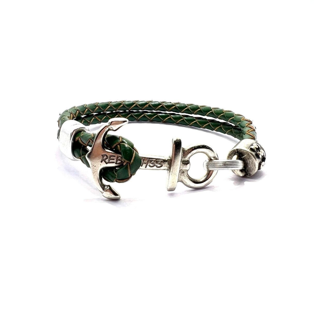 BRACCIALE ANCORA IN PELLE VERDONE