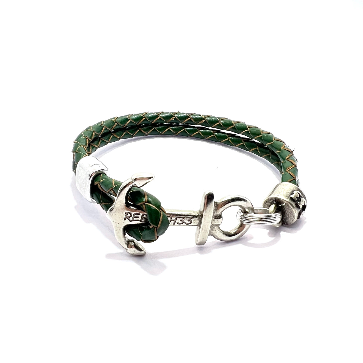 BRACCIALE ANCORA IN PELLE VERDONE