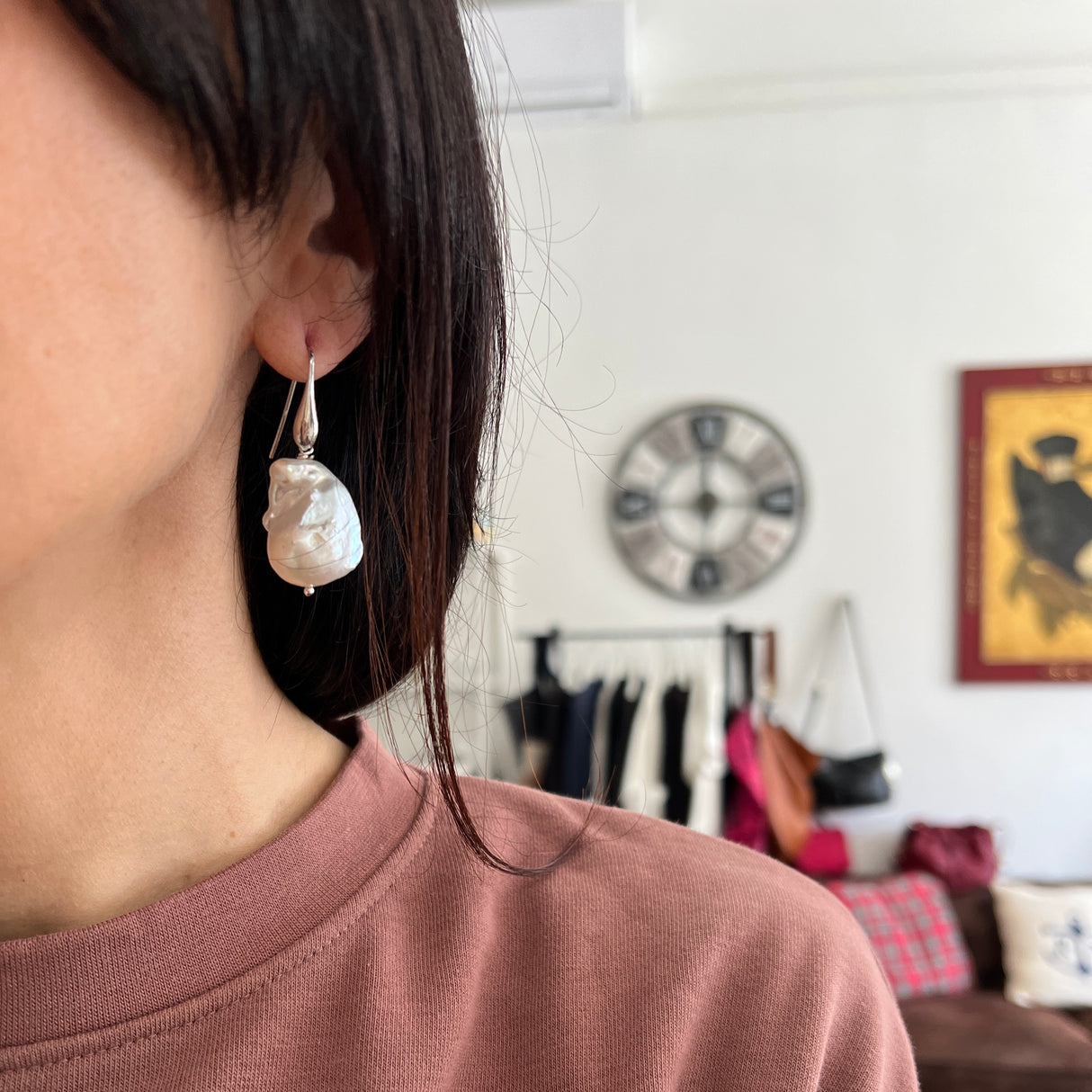 Orecchini Perla Scaramazza gancio Argento925