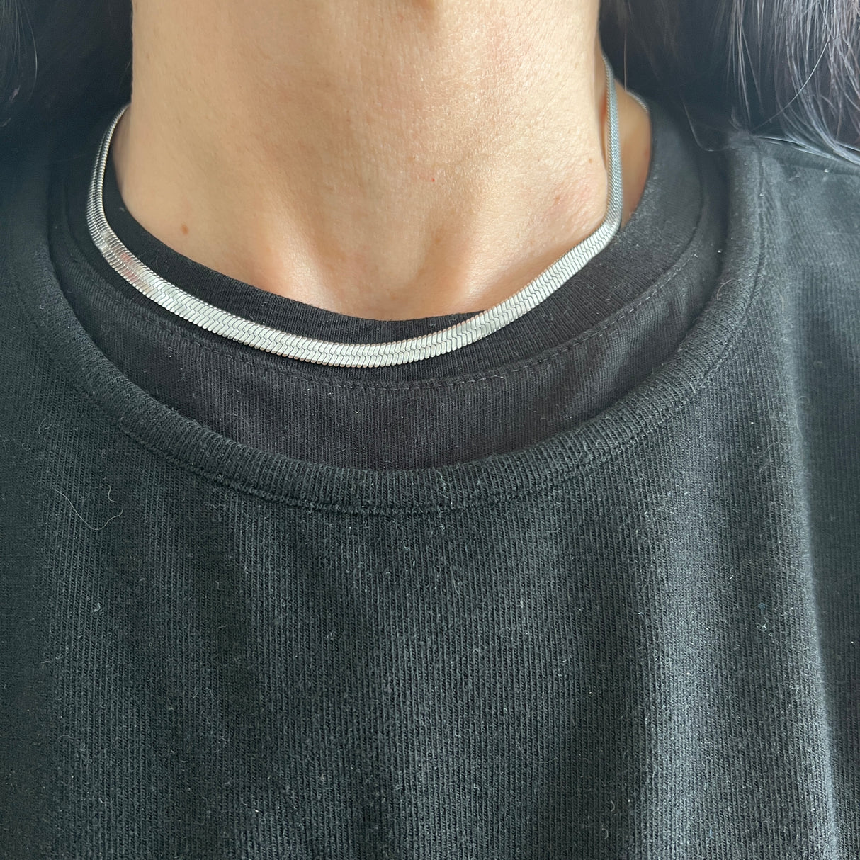 Collana Maglia Snake Piatta Silver