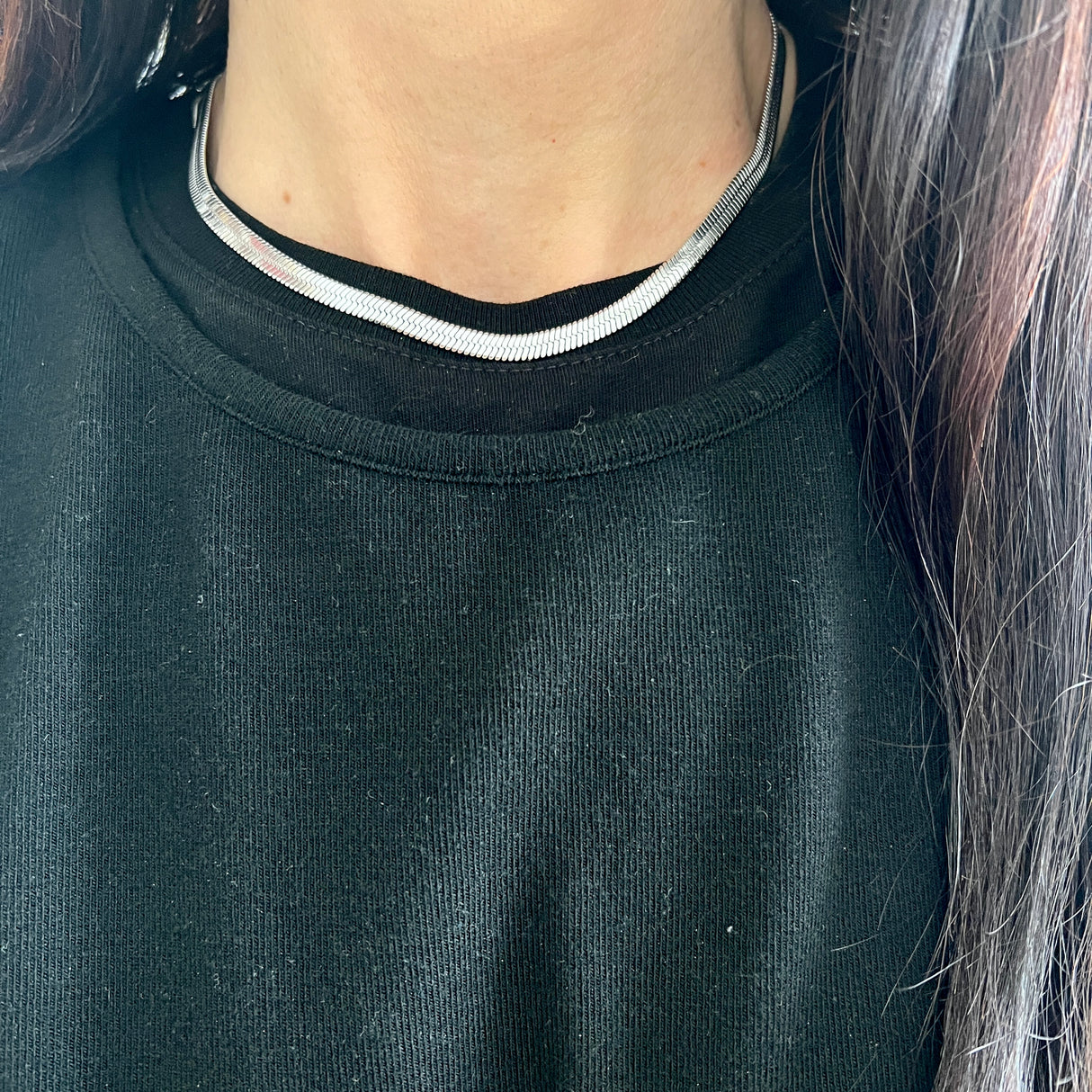 Collana Maglia Snake Piatta Silver