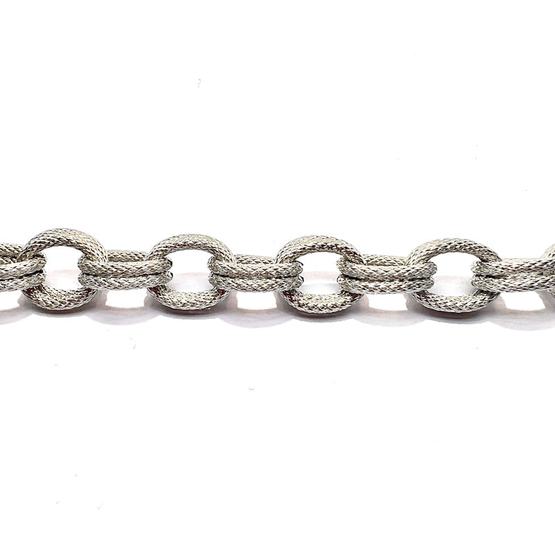 BRACCIALE ANELLI GODRONATI OVALI