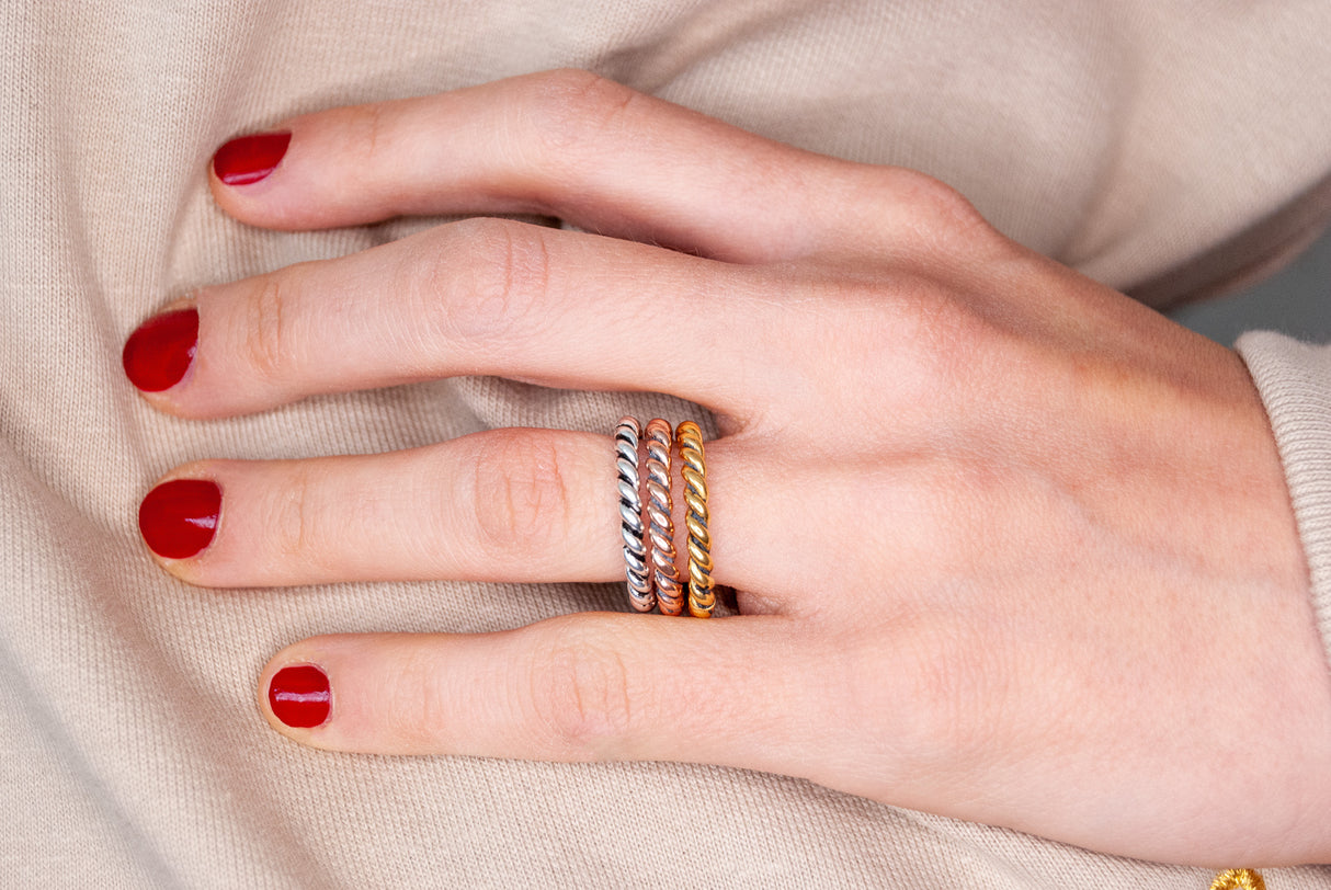 Tris Fedine Torcione Argento925 3 mm