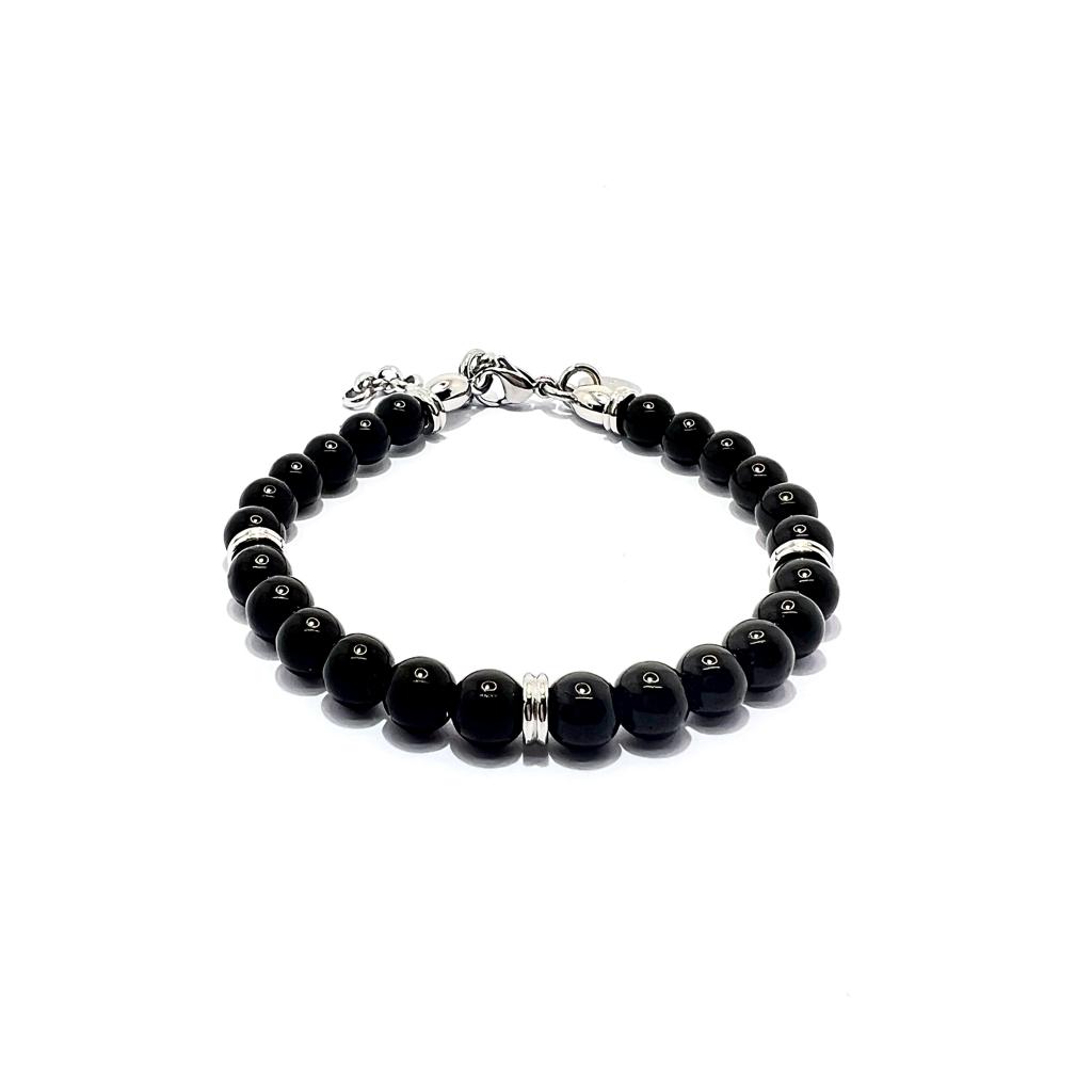 Bracciale pietre Onice 6 mm