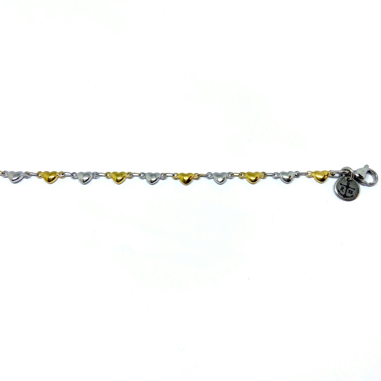 Cavigliera Cuori Silver & Gold