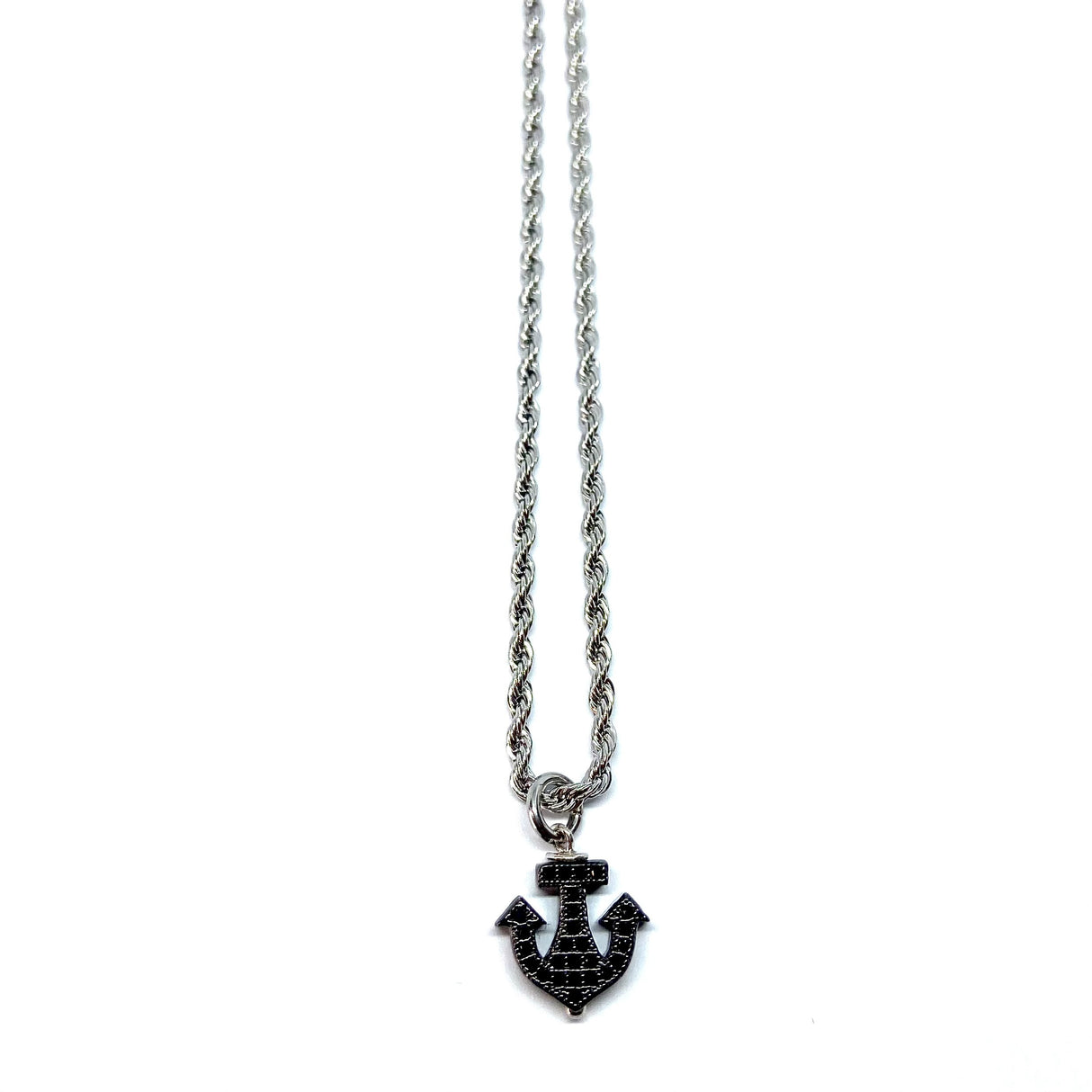 Collana Torcione silver e Ancora Black