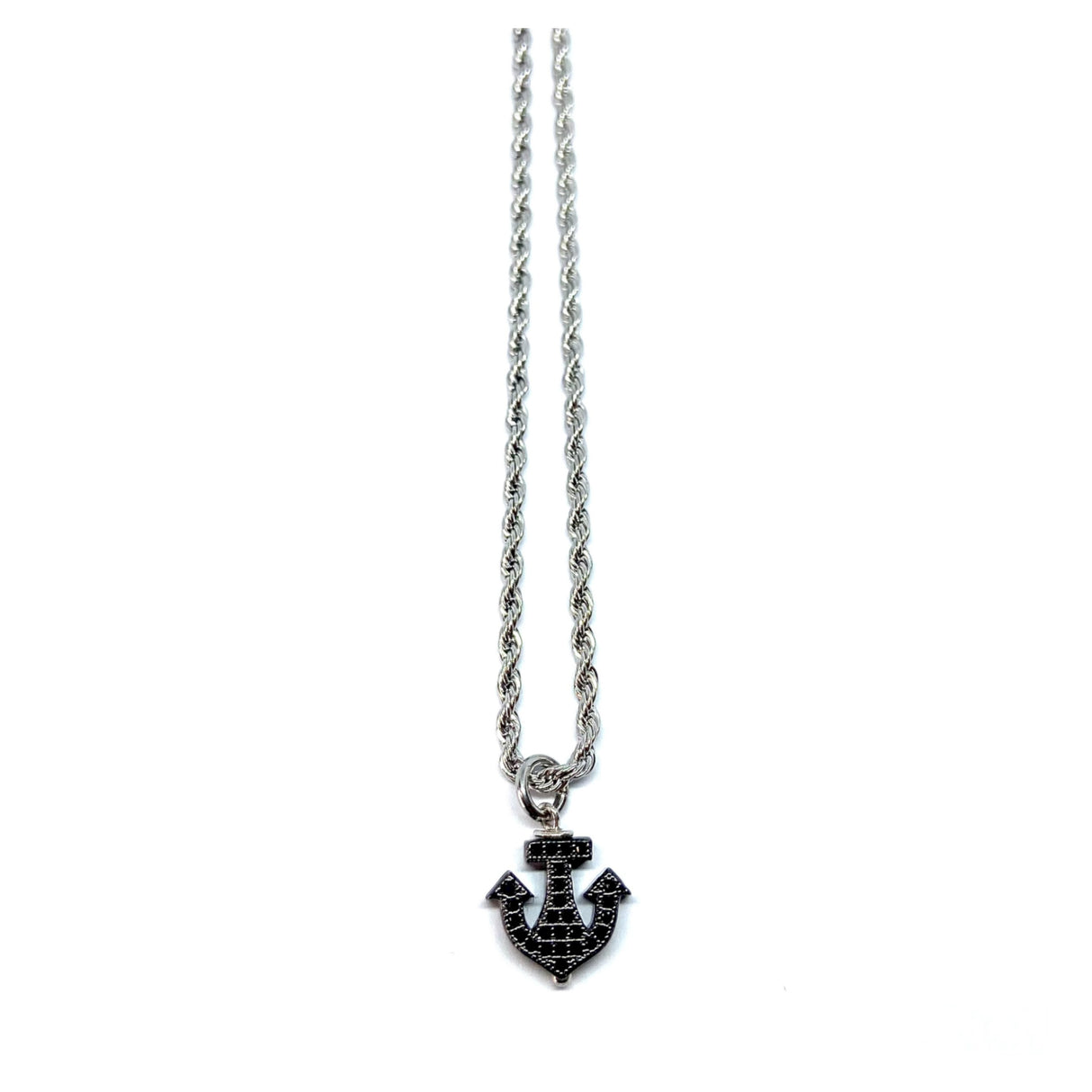 Collana Torcione silver e Ancora Black