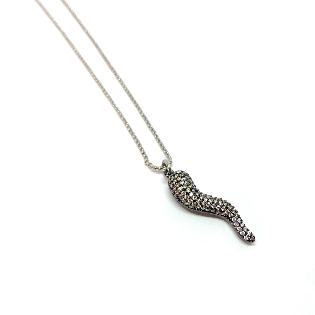 Collana Corno con Zirconi Black