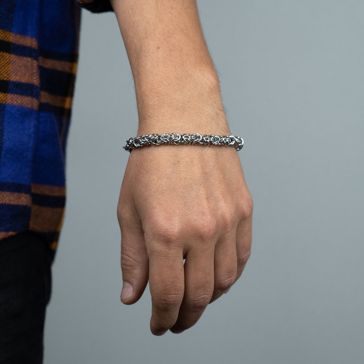 Bracciale Bizantina media 8 mm acciaio inossidabile
