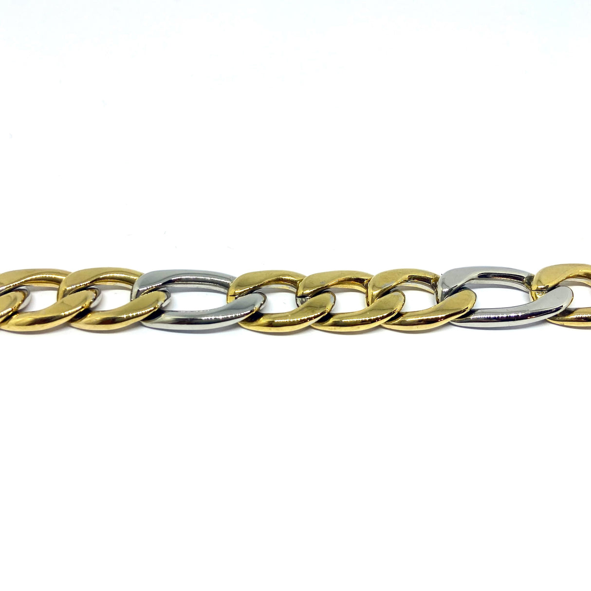 Bracciale Grumetta Alternata Acciaio e Oro