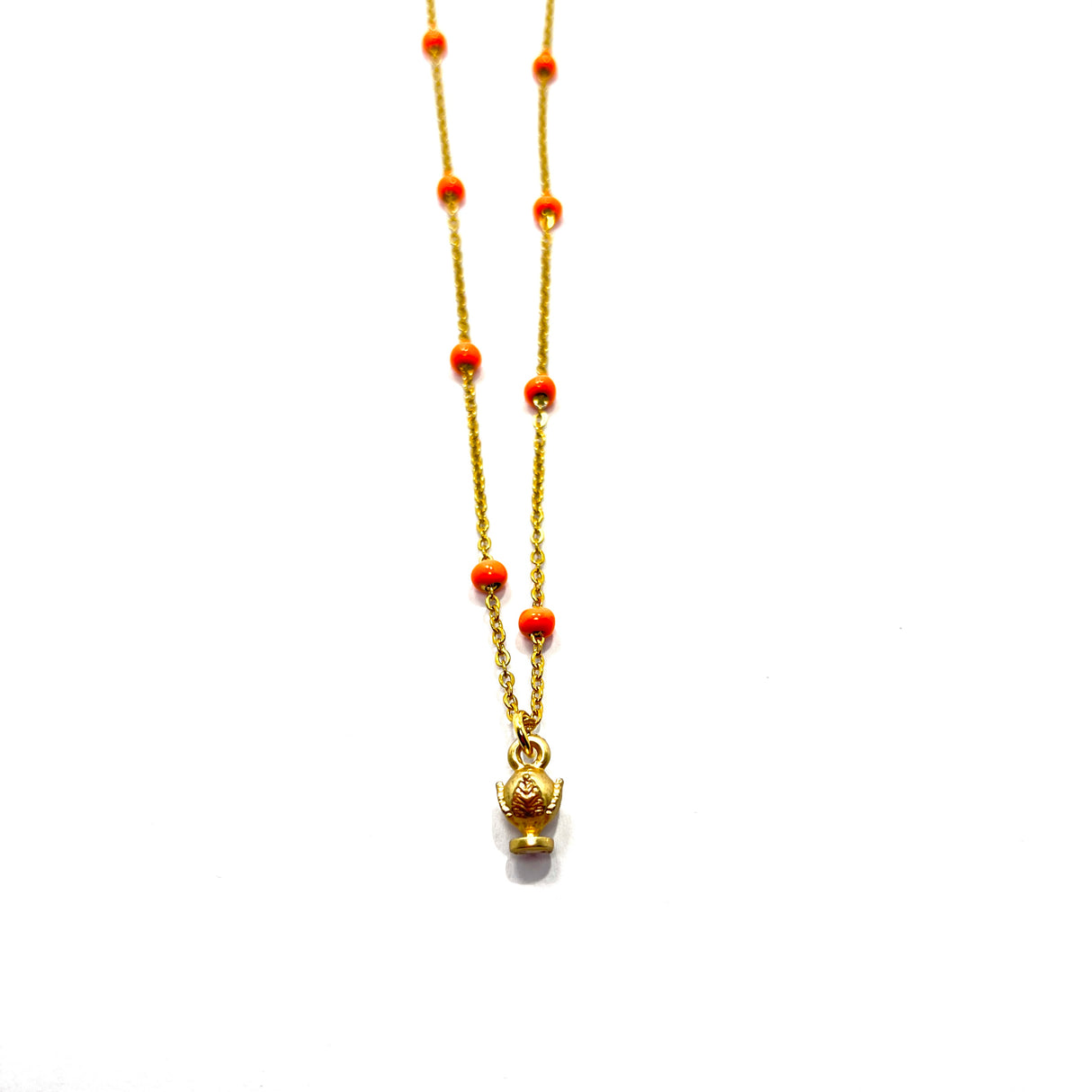 Collana Rosario Orange Pumino dorata