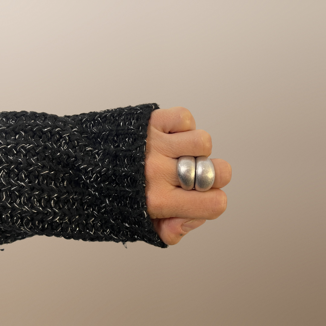 Doppia Fascia Bombata Satinata Argento925