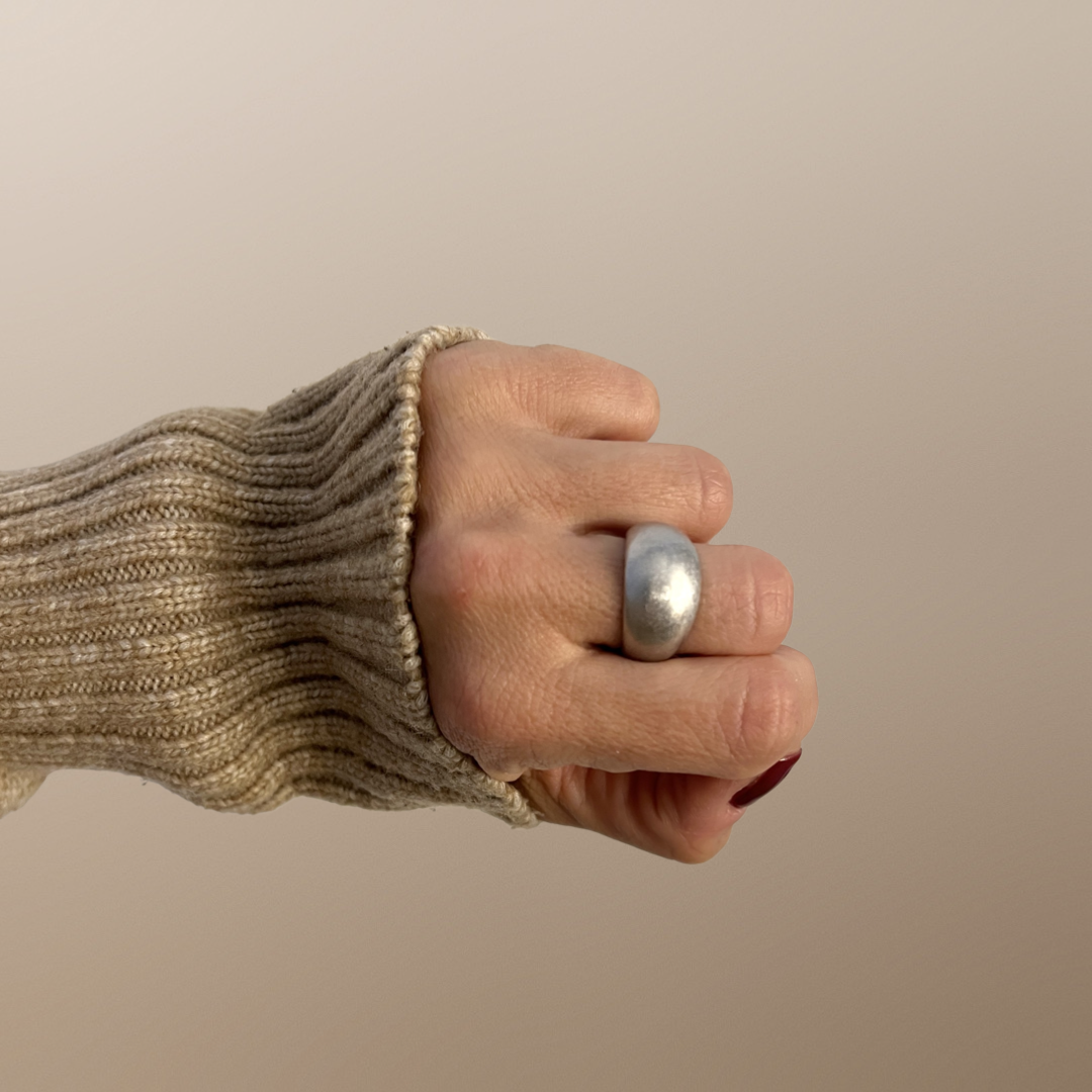 Anello Fascia Bombata Satinata Argento925