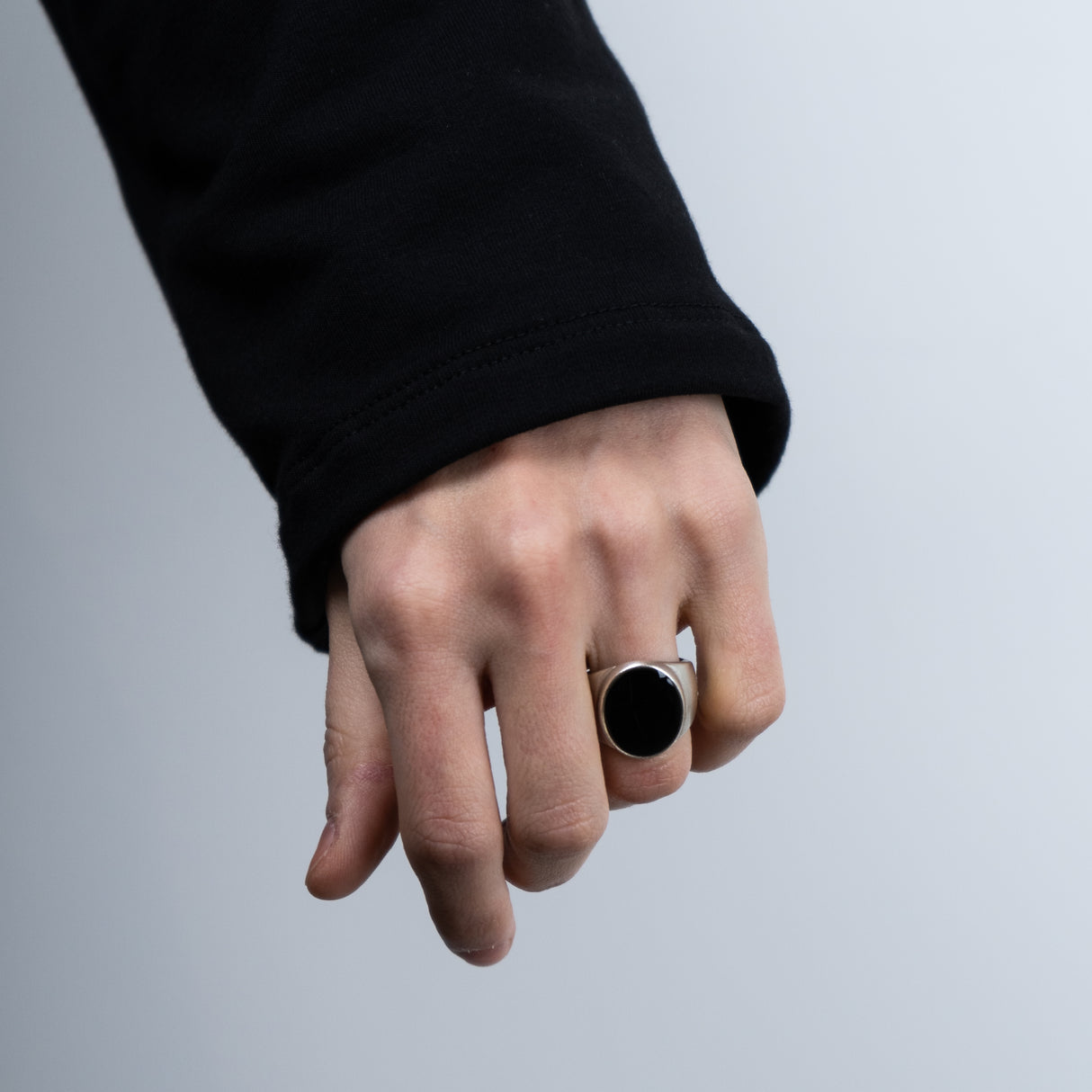 Anello Ovale Nero lucido