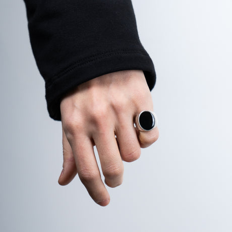 Anello Ovale Nero lucido