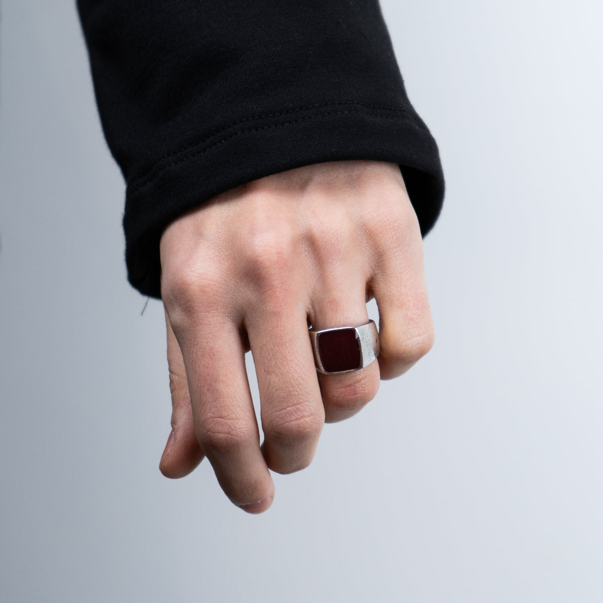Anello Quadrato Rosso lucido