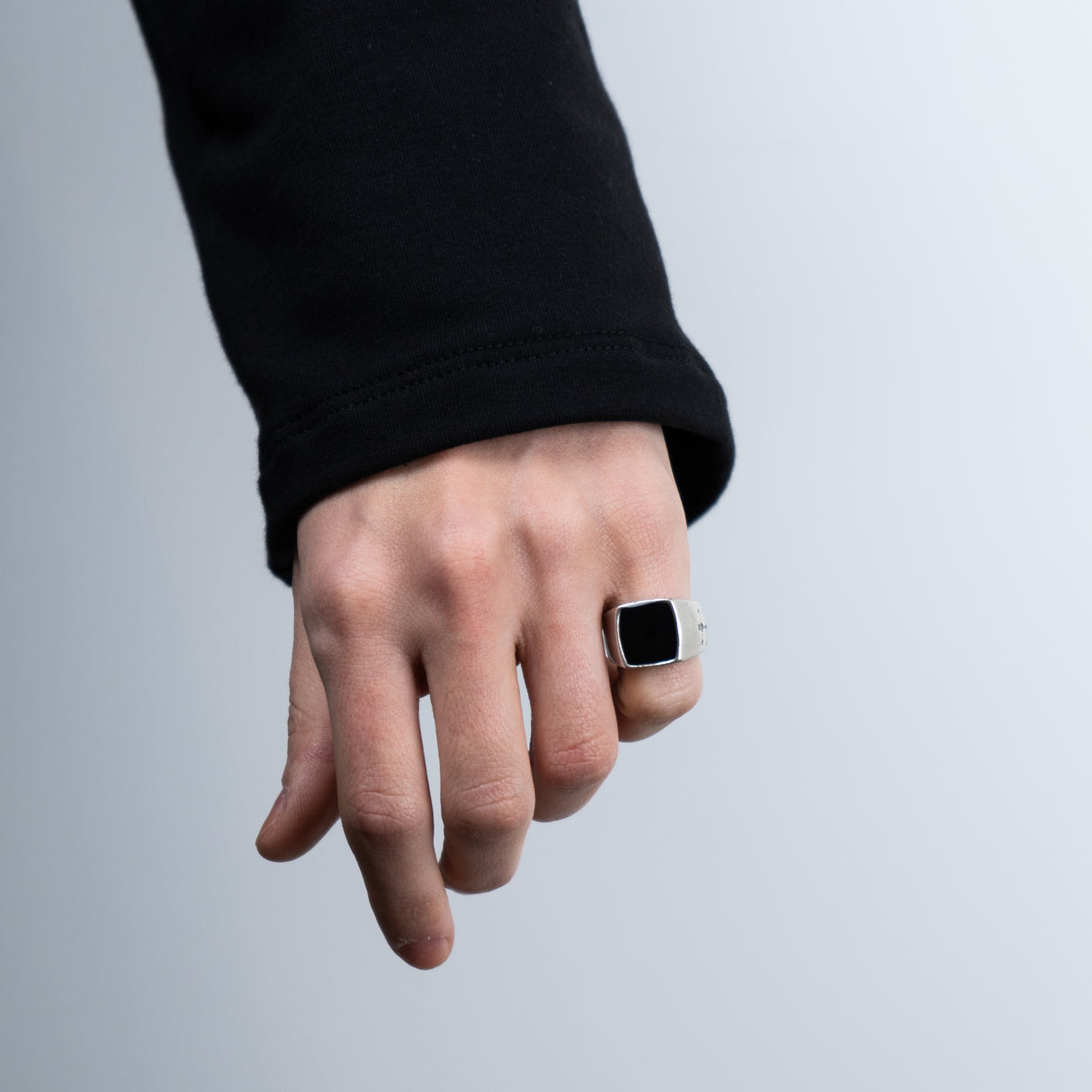 Anello Quadrato Nero lucido