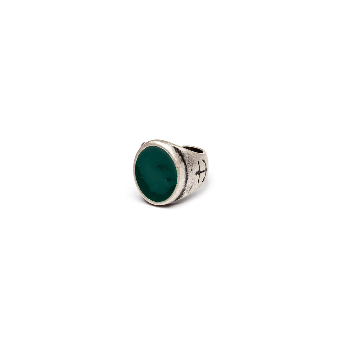 Anello Ovale Verde lucido