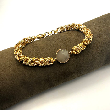 Bracciale Bizantina Dorata e pietra semipreziosa