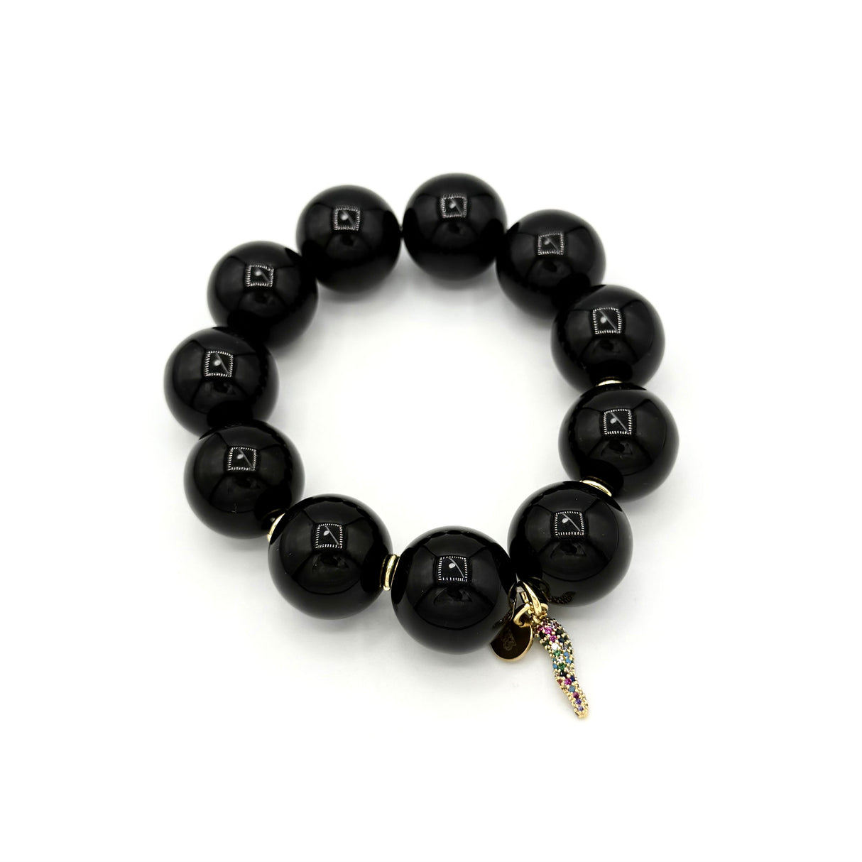 Bracciale resina Black con charms Corno Multicolor