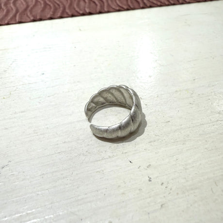Anello Fascia satinata Croissant Argento925