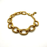 Bracciale rolò torcioni dorati alternati acciaio inossidabile