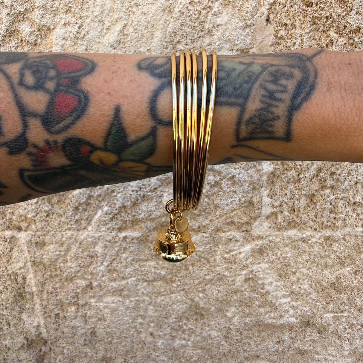 Bracciale 6 fili Lanterna Campana Verde