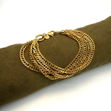 Bracciale Multifili Grumetta dorato acciaio inossidabile