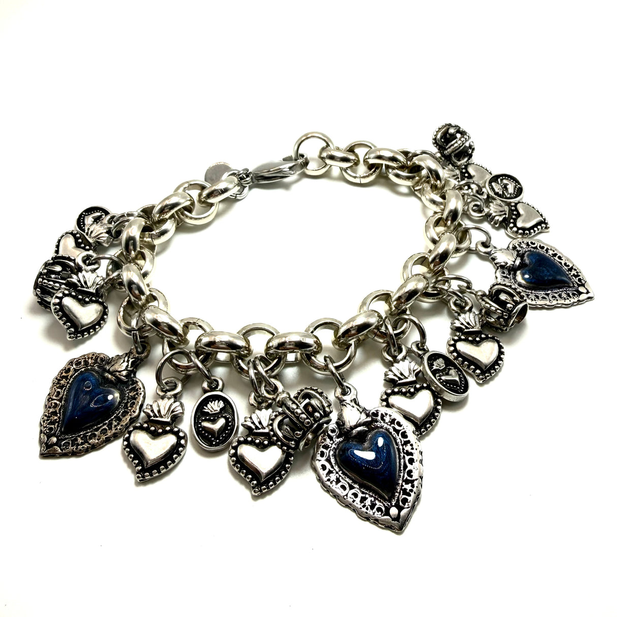 BRACCIALE LUCKY CUORE SACRO BLUE 3 CUORI